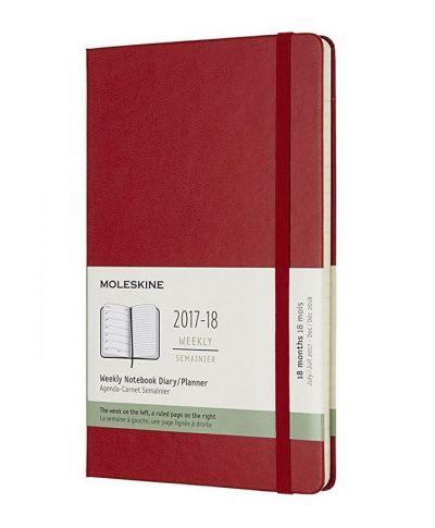 Moleskine 2017-18 18M Weekly Notebook Large ScarleT RED HARD COVER