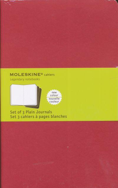 Moleskine Cahier Journals Large Plain, Cranberry RERRY RED