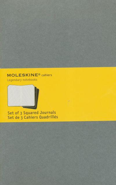 Moleskine Cahier Journals Large Squared 3 Set PebbBLE GREY