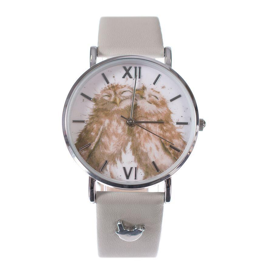 Wrendale käekell Birds of A Feather, Grey Leather Strap