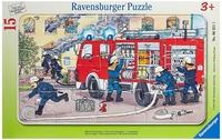 Ravensburger väike plaatpusle 15 tk Tuletõrjeauto