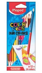 Värvipliiats Color Peps Duo 12tk.=24värvi, Maped
